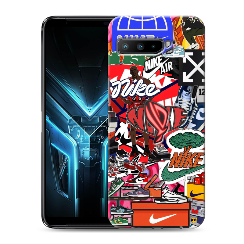 Силиконовый противоударный чехол на ASUS ROG Phone 3 с принтом Найк Nike яркий Силиконовый противоударный чехол на ASUS ROG Phone 3 с принтом Найк Nike яркий