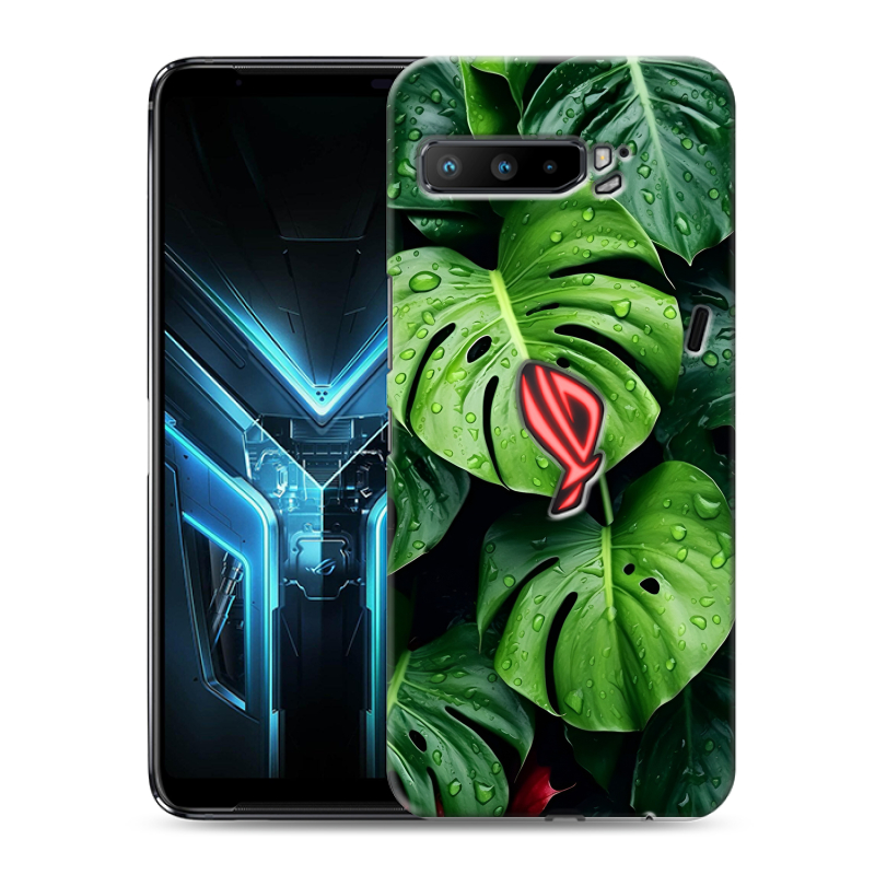 Силиконовый противоударный чехол на ASUS ROG Phone 3 с принтом Листья Силиконовый противоударный чехол на ASUS ROG Phone 3 с принтом Листья
