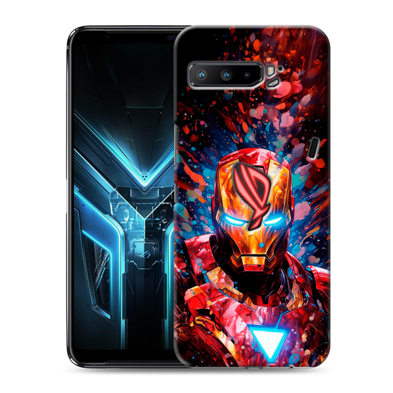 Силиконовый противоударный чехол на ASUS ROG Phone 3 с принтом Железный человек Ironman Силиконовый противоударный чехол на ASUS ROG Phone 3 с принтом Железный человек Ironman