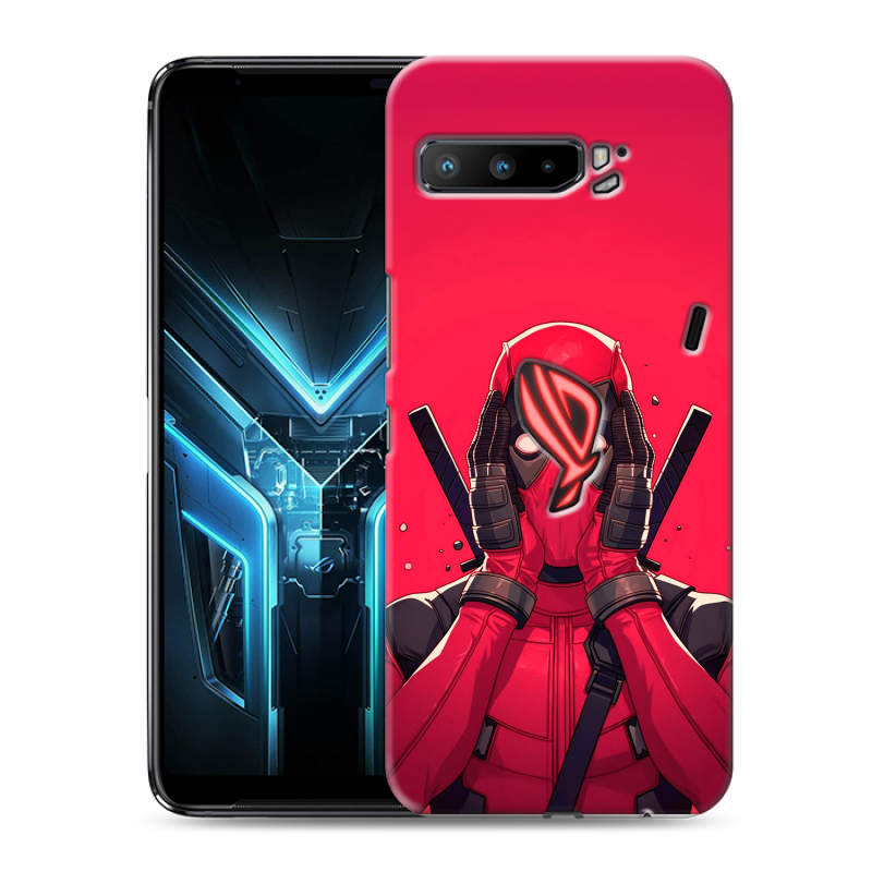 Силиконовый противоударный чехол на ASUS ROG Phone 3 с принтом Дедпул Deadpool Силиконовый противоударный чехол на ASUS ROG Phone 3 с принтом Дедпул Deadpool