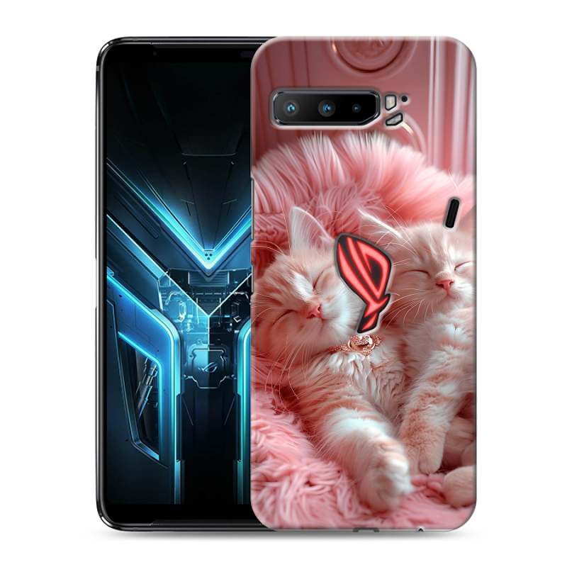 Силиконовый противоударный чехол на ASUS ROG Phone 3 с принтом котята котики Силиконовый противоударный чехол на ASUS ROG Phone 3 с принтом котята котики