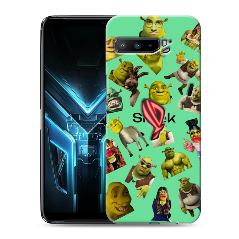 Силиконовый противоударный чехол на ASUS ROG Phone 3 с принтом Шрек Shrek Силиконовый противоударный чехол на ASUS ROG Phone 3 с принтом Шрек Shrek