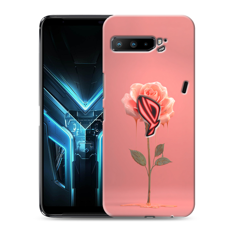 Силиконовый противоударный чехол на ASUS ROG Phone 3 с принтом Розовая роза Силиконовый противоударный чехол на ASUS ROG Phone 3 с принтом Розовая роза