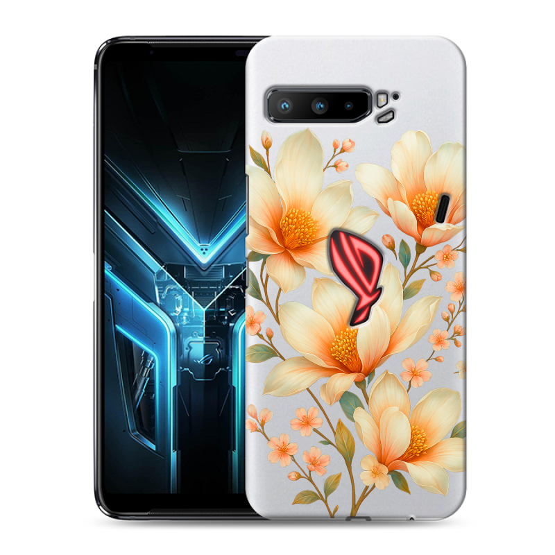 Силиконовый противоударный чехол на ASUS ROG Phone 3 с принтом Цветы Силиконовый противоударный чехол на ASUS ROG Phone 3 с принтом Цветы