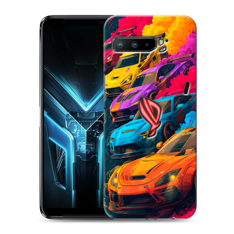 Силиконовый противоударный чехол на ASUS ROG Phone 3 с принтом Тачки Силиконовый противоударный чехол на ASUS ROG Phone 3 с принтом Тачки