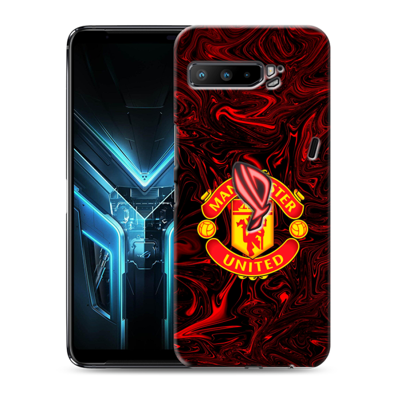 Силиконовый противоударный чехол на ASUS ROG Phone 3 с принтом Manchester United Силиконовый противоударный чехол на ASUS ROG Phone 3 с принтом Manchester United