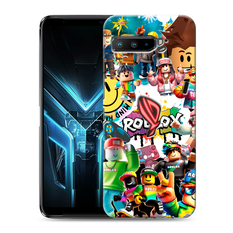 Силиконовый противоударный чехол на ASUS ROG Phone 3 с принтом Roblox Роблокс Силиконовый противоударный чехол на ASUS ROG Phone 3 с принтом Roblox Роблокс