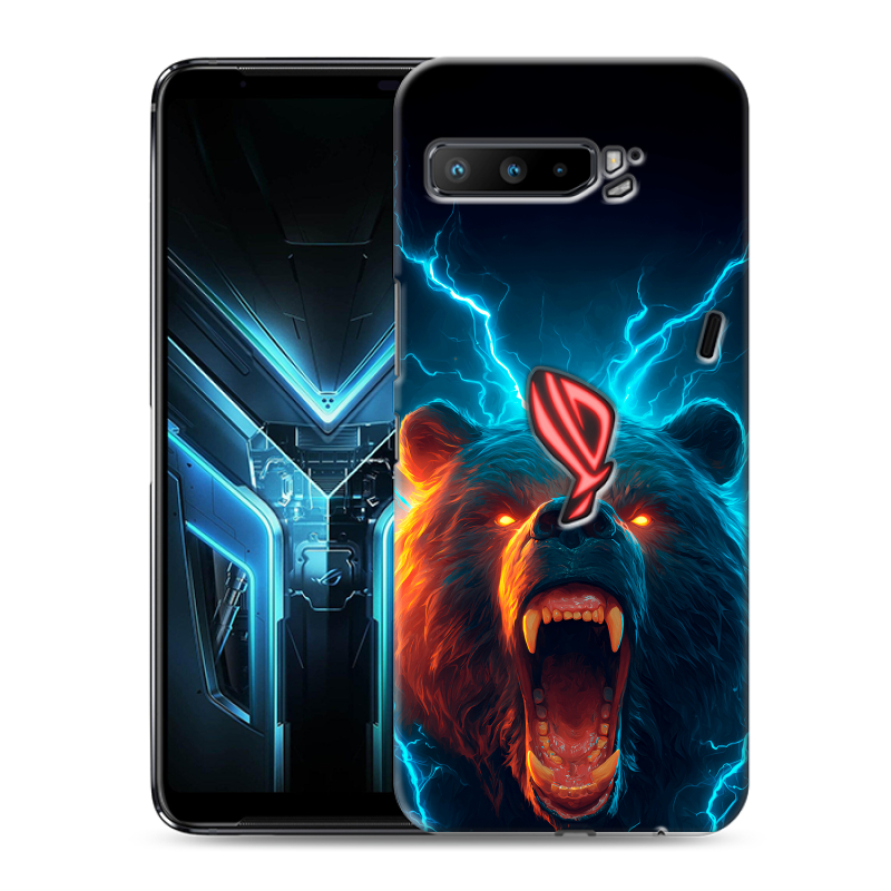 Силиконовый противоударный чехол на ASUS ROG Phone 3 с принтом Медведь Силиконовый противоударный чехол на ASUS ROG Phone 3 с принтом Медведь
