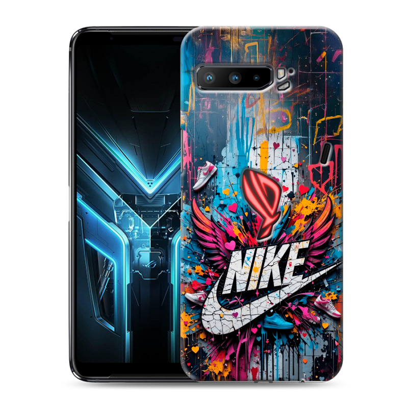 Силиконовый противоударный чехол на ASUS ROG Phone 3 с принтом Nike Найк Силиконовый противоударный чехол на ASUS ROG Phone 3 с принтом Nike Найк