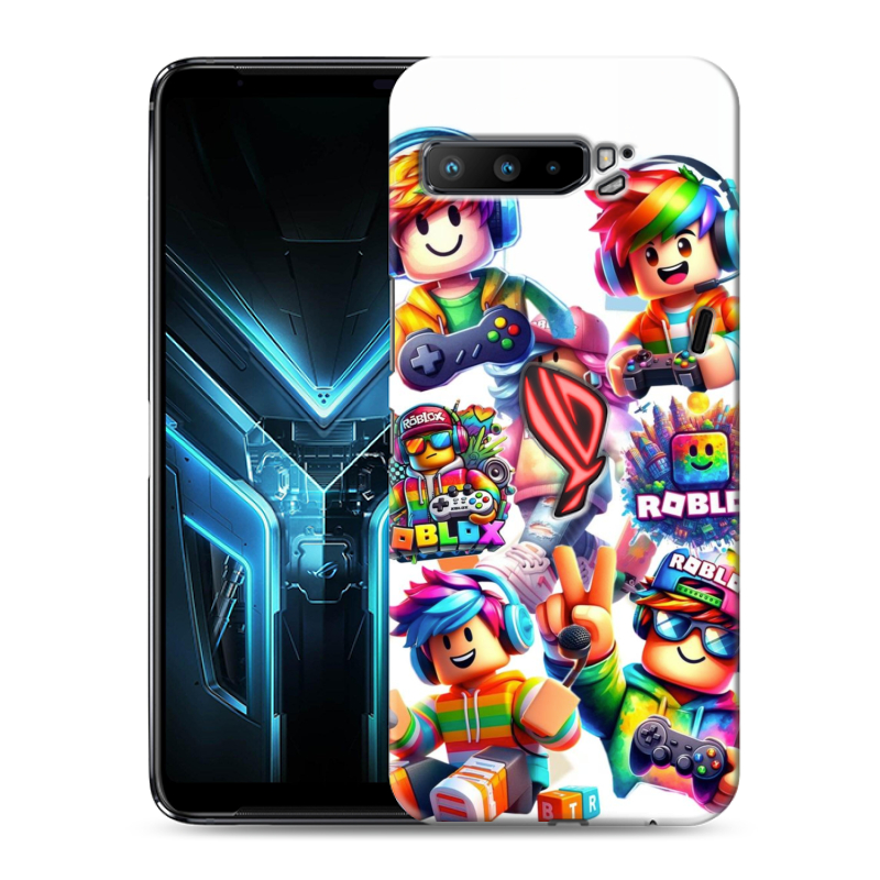Силиконовый противоударный чехол на ASUS ROG Phone 3 с принтом Roblox Роблокс Силиконовый противоударный чехол на ASUS ROG Phone 3 с принтом Roblox Роблокс