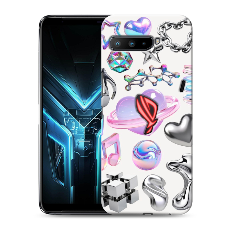 Силиконовый противоударный чехол на ASUS ROG Phone 3 с принтом Y2K Силиконовый противоударный чехол на ASUS ROG Phone 3 с принтом Y2K