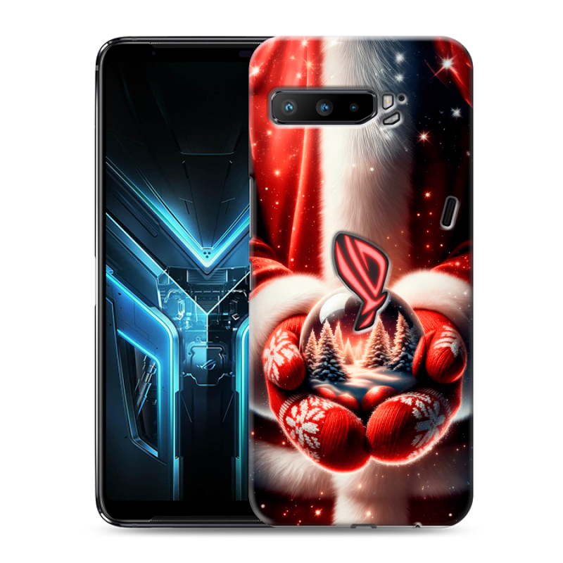 Силиконовый противоударный чехол на ASUS ROG Phone 3 с принтом Новый год Силиконовый противоударный чехол на ASUS ROG Phone 3 с принтом Новый год