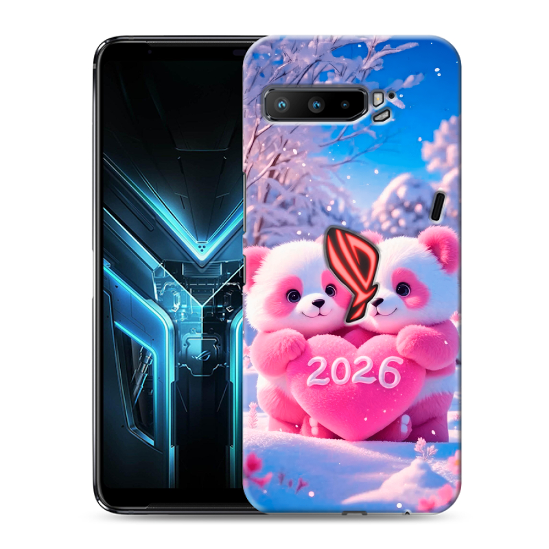 Силиконовый противоударный чехол на ASUS ROG Phone 3 с принтом Новый год Силиконовый противоударный чехол на ASUS ROG Phone 3 с принтом Новый год