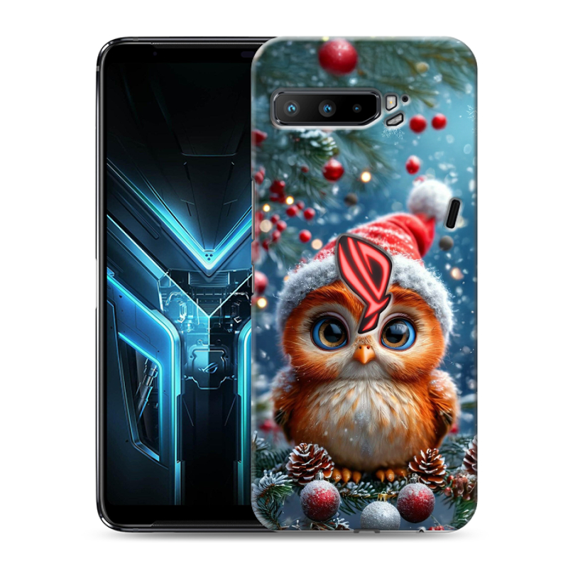 Силиконовый противоударный чехол на ASUS ROG Phone 3 с принтом Новый год Силиконовый противоударный чехол на ASUS ROG Phone 3 с принтом Новый год