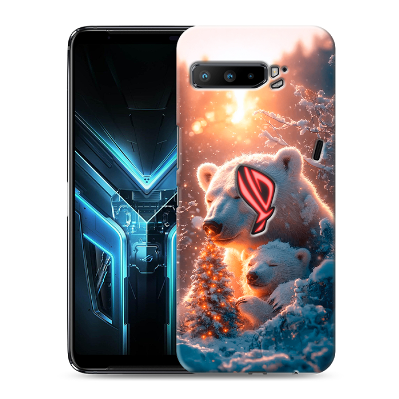 Силиконовый противоударный чехол на ASUS ROG Phone 3 с принтом Новый год Силиконовый противоударный чехол на ASUS ROG Phone 3 с принтом Новый год