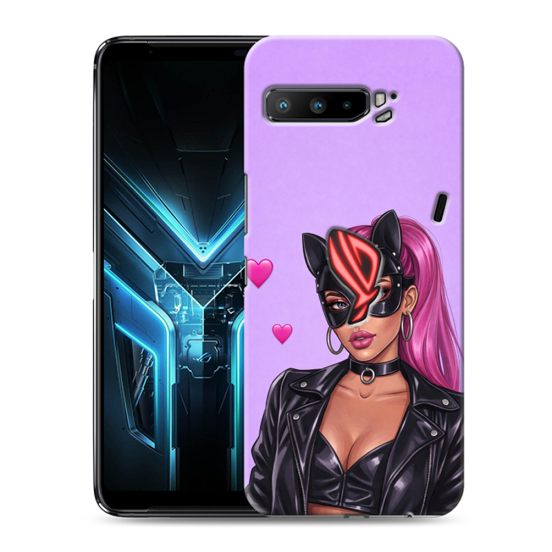 Силиконовый противоударный чехол на ASUS ROG Phone 3 с принтом женский Силиконовый противоударный чехол на ASUS ROG Phone 3 с принтом женский