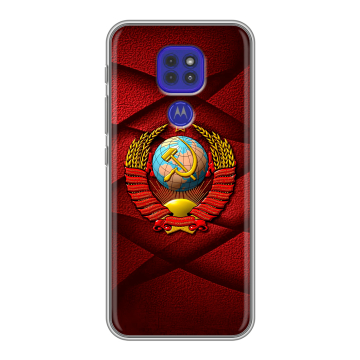 Силиконовый чехол на Motorola Moto G9 Play с принтом Герб СССР