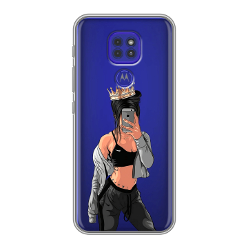 Силиконовый чехол на Motorola Moto G9 Play с принтом Женские принты