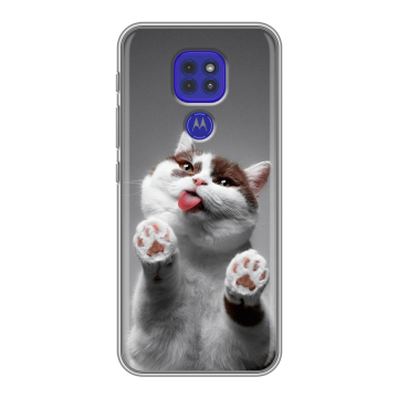 Силиконовый чехол на Motorola Moto G9 Play с принтом Коты