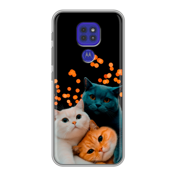 Силиконовый чехол на Motorola Moto G9 Play с принтом Кошки