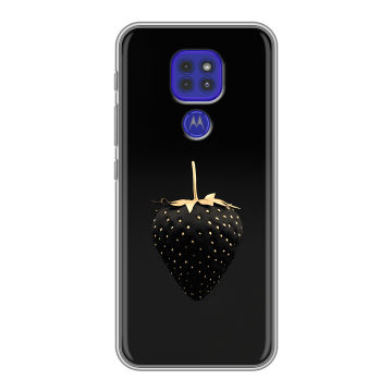 Силиконовый чехол на Motorola Moto G9 Play с принтом Черная клубника