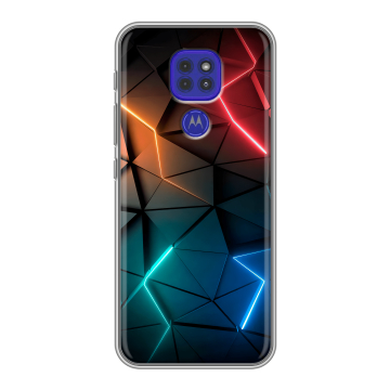 Силиконовый чехол на Motorola Moto G9 Play с принтом Абстракция неон