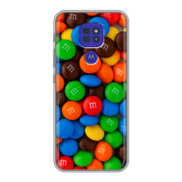 Силиконовый чехол на Motorola Moto G9 Play с принтом Конфеты