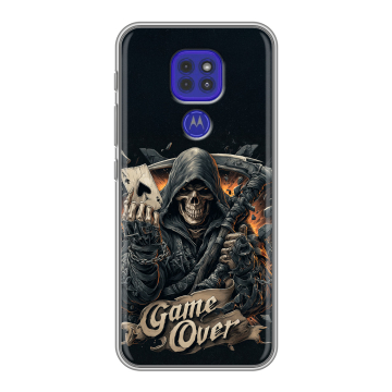Силиконовый чехол на Motorola Moto G9 Play с принтом Скелет карты