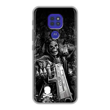 Силиконовый чехол на Motorola Moto G9 Play с принтом Скелет