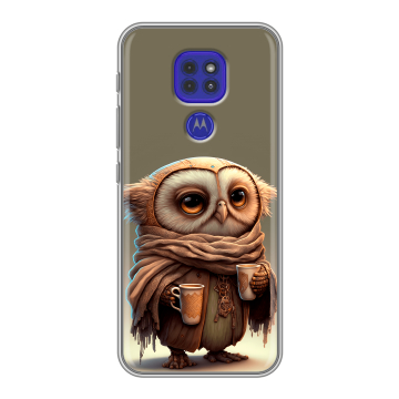 Силиконовый чехол на Motorola Moto G9 Play с принтом Сова