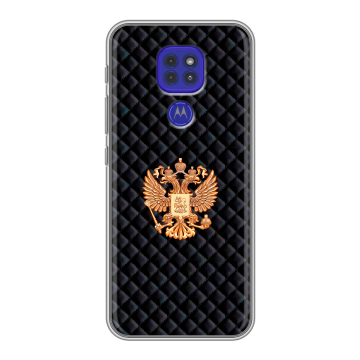 Силиконовый чехол на Motorola Moto G9 Play с принтом Герб России принт