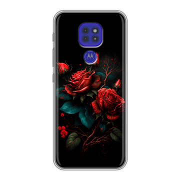 Силиконовый чехол на Motorola Moto G9 Play с принтом Розы красные
