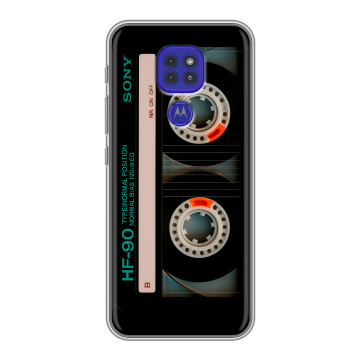 Силиконовый чехол на Motorola Moto G9 Play с принтом Кассета