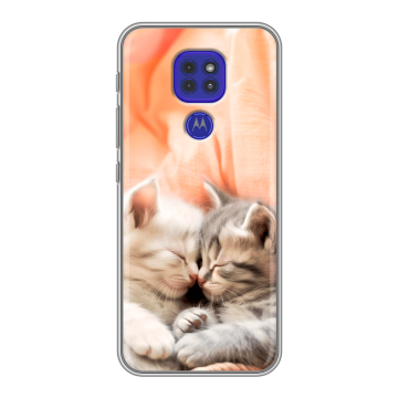 Силиконовый чехол на Motorola Moto G9 Play с принтом Котята