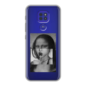 Силиконовый чехол на Motorola Moto G9 Play с принтом Мона Лиза