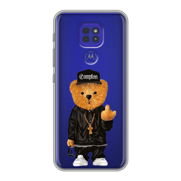 Силиконовый чехол на Motorola Moto G9 Play с принтом Плюшевый медведь