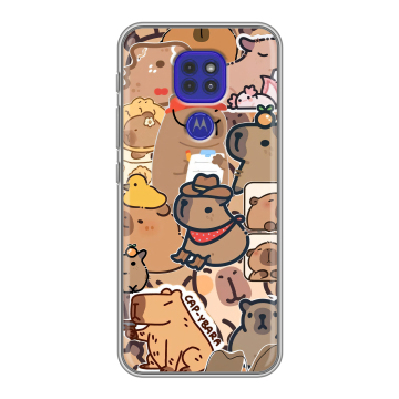 Силиконовый чехол на Motorola Moto G9 Play с принтом капибара