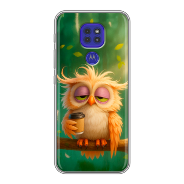 Силиконовый чехол на Motorola Moto G9 Play с принтом сова
