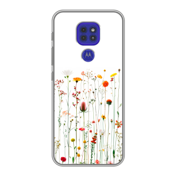 Силиконовый чехол на Motorola Moto G9 Play с принтом цветы