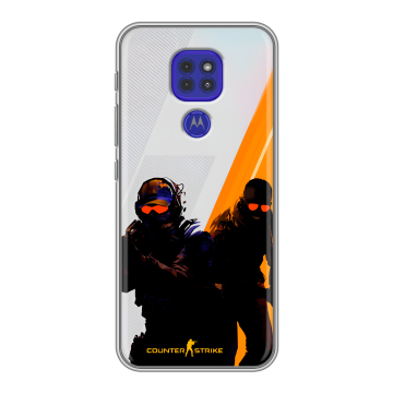 Силиконовый чехол на Motorola Moto G9 Play с принтом Контер страйк Counter strike