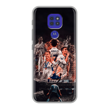 Силиконовый чехол на Motorola Moto G9 Play с принтом Реал Роналдо Real Ronaldo