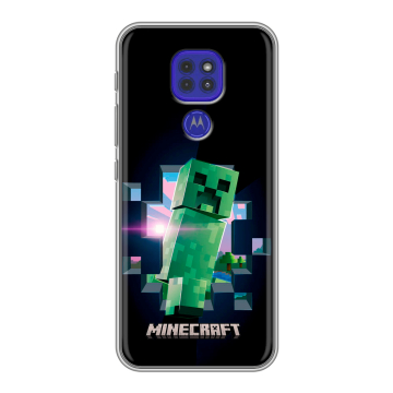 Силиконовый чехол на Motorola Moto G9 Play с принтом Майнкрафт Minecraft