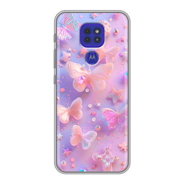 Силиконовый чехол на Motorola Moto G9 Play с принтом Бабочки