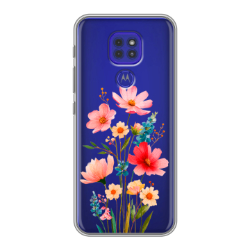 Силиконовый чехол на Motorola Moto G9 Play с принтом Цветы Силиконовый чехол на Motorola Moto G9 Play с принтом Цветы