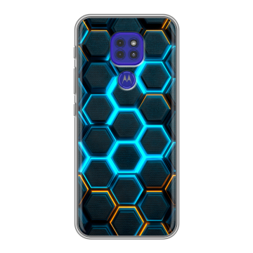 Силиконовый чехол на Motorola Moto G9 Play с принтом Неоновые соты Силиконовый чехол на Motorola Moto G9 Play с принтом Неоновые соты