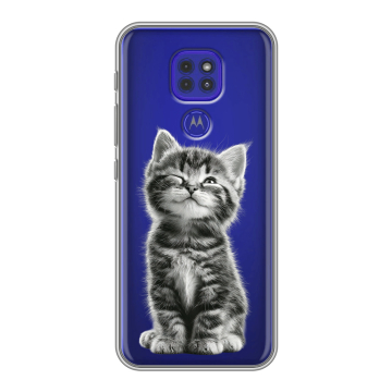 Силиконовый чехол на Motorola Moto G9 Play с принтом Котенок