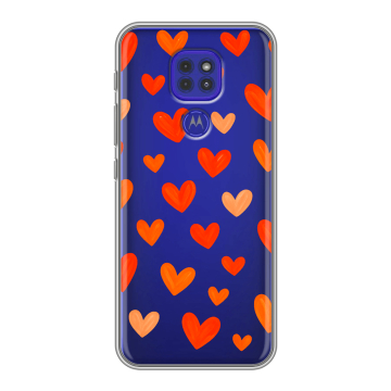 Силиконовый чехол на Motorola Moto G9 Play с принтом Сердечки Силиконовый чехол на Motorola Moto G9 Play с принтом Сердечки