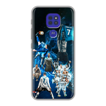 Силиконовый чехол на Motorola Moto G9 Play с принтом Реал Роналдо