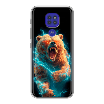 Силиконовый чехол на Motorola Moto G9 Play с принтом Медведь Силиконовый чехол на Motorola Moto G9 Play с принтом Медведь