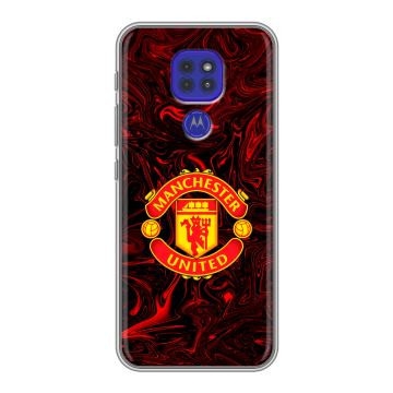 Силиконовый чехол на Motorola Moto G9 Play с принтом Manchester United Силиконовый чехол на Motorola Moto G9 Play с принтом Manchester United